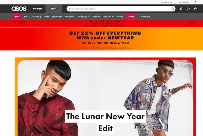 ASOS main page